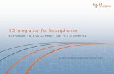 3D Integration for Smartphones - SEMI Kimmich 3D... · 2015-12-19 · What do we need in a Smartphone? ∙PC-like computing platform ... Next step performance with same GPU +20% max