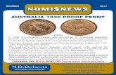OCTOBER 2017 - wynyardcoins.com.au · The new obverse was designed by Thomas Humphrey Paget with "HP" under King George VI's portrait. The Melbourne Mint struck between 70-100 proof
