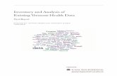 Inventory and Analysis of Existing Vermont Health Datahealthcareinnovation.vermont.gov/sites/hcinnovation... · VHCIP / Inventory and Analysis of Existing Vermont Health Data / December