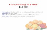 Citrus Pathology PLP 5115C Fall 2019 · anatomy, plant physiology, genetics, molecular biology, genetic engineering, biochemistry, horticulture, tissue culture, soil science, forestry,