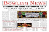 June 5, 2014 BOWLING NEWS Page 1 California owling ews · runner-up $2,500, Armand Garcia 7th $330 and Eric Snow - Cal Bowl Assistant Manager. Villaroman Wins $8,900 in ABTA Memorial