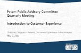Patent Public Advisory Committee Quarterly …...2019/05/02  · 2016 CX study Background • In 2016, USPTO engaged Deloitte Consulting to perform a current state assessment, create
