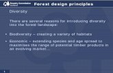 Forest design principles - Scottish Forestry · Forest design principles. There are several reasons for introducing diversity into the forest landscape: • Biodiversity – creating