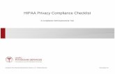 HIPAA Privacy Compliance Checkliststatic.aapc.com/3f227f64-019f-488a-b5a2-e864a522ee...HIPAA PRIVACY CHECKLIST The Health Insurance Portability and Accountability Act of 1996 (HIPAA)