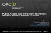 Public Access and Persistent IdentifiersContact Info: p. +1-301-922-9062 a. 10411 Motor City Drive, Suite 750, Bethesda, MD 20817 USA orcid.org Public Access and Persistent Identifiers
