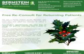 Free Re-Consult for Returning PatientsFree Re-Consult for Returning Patients Are you a former patient of the Bernstein diet, interested in starting again? Patients returning after
