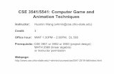 CSE 3541/5541: Computer Game and Animation Techniquesweb.cse.ohio-state.edu/~wang.3602/courses/cse3541... · MATH 2568 (linear algebra) or instructor permission ... •Computer Animation,