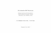 Francis D’Souza - Amazon S3 · Frank Provenzano “Computational studies on -Brominated tetraphenylporphyrins.” (with Dr. M. E. Zandler) 2001- Amy Schumacher “Electrochemical