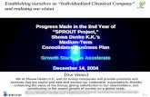 Establishing ourselves as “Individualized Chemical …Establishing ourselves as “Individualized Chemical Company” and realizing our vision Progress Made in the 2nd Year of “SPROUT