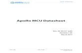 Apollo MCU Datasheet - FujitsuThe Apollo MCU family is an ultra-low power, highly integrated microcontroller designed for battery-powered devices including wearable electronics, activity