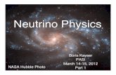 Neutrino Physics - High Energy Physicshep.wisc.edu/~sheaff/PASI2012/lectures/BorisK-1.pdf · The Neutrinos The neutrinos are spin – 1/2, electrically neutral, leptons. The only
