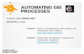 AUTOMATING GIS PROCESSES · AUTOMATING GIS PROCESSES Course code GEOG-329 10 ECTS in total Period 1 Basics of programming, data analysis and visualization (Geo-Python) Period 2 Spatial
