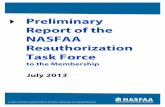 Preliminary Report of the NASFAA Reauthorization Task Force NASFAA Reauthorization Task Force Preliminary