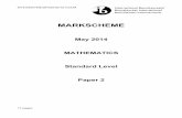 IB Documents - MARKSCHEME PAST PAPERS - YEAR/2014...Mark according to scoris instructions and the document “Mathematics SL: Guidance for e-marking May 2014”. It is essential that