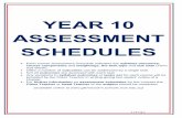 YEAR 10 ASSESSMENT SCHEDULES...Term 3 Assessment/Assignment Term 3, Week 5/6 50% Yearly Examination Term 4, Week 3 50% Please note: Yearly reports of Year 10 5.2 and Year 10 5.3 courses