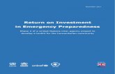 Return on Investment in Emergency Preparedness...Return on Investment in Emergency Preparedness Phase 2 of a United Nations inter-agency project to develop a toolkit for the humanitarian