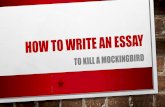 THE 5 PARAGRAPH ESSAY - UBC Blogsblogs.ubc.ca/mslowe/files/2015/11/How-to-write-an-essay-TKAM-Par… · It’s the point of your whole essay. • A thesis statement generally comes