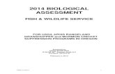 2014 BIOLOGICAL ASSESSMENT - Oregon · 2014 BIOLOGICAL ASSESSMENT . FISH & WILDLIFE SERVICE . FOR USDA APHIS RANGELAND GRASSHOPPER and MORMON CRICKET SUPPRESSION PROGRAMS IN OREGON