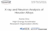 X-ray and Neutron Analysis of Heusler Alloyscspin.umn.edu/events/heuslers2015/presentations/k_ono.pdfCuTi-type L2 1b-type (Modified L2 1) （Co, Mn randomly distributed） Possibility