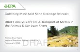 EPA’s DRAFT Analysis of Fate and Transport of Metals in ... · Dissolved metals – metal ions that are part of the liquid solution. Colloidal and particulate metals – small particles