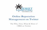 Online Reputation Management on Twitter · Online Reputation Management on Twitter The Why, How, What & More of ORM on Twitter