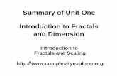 Summary of Unit One Introduction to Fractals and Dimension · Summary of Unit One Introduction to Fractals and Dimension Introduction to Fractals and Scaling