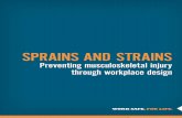 through workplace design SPRAINS AND STRAINS · 2014-08-26 · through workplace design GOT A QUESTION? ... workforce and consider what improvements could be made to the way work