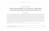 Measurement of Assets and the Classical Measurement Theory€¦ · The classical measurement theory was dominant in science until it was challenged by the modern measurement theory