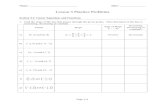 Lesson 3 Practice Problems - WordPress.com · 12/06/2014  · Lesson 3 – Linear Equations and Functions Practice Problems Page 117 8. Use the SLOPE to graph the line. Identify at