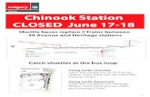 Transit Chinook Station CLOSED June 17-18Transit Tr Chinook Station CLOSED June 17-18 2015-2416 Shuttle buses replace CTrains between 39 Avenue and Heritage stations Catch shuttles