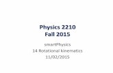 Physics 2210 Fall 2015woolf/2210_Jui/nov2.pdf · 2015-11-02 · (c) Determine the ratio of the number of revolutions made during spin-up to the number made during spin- down. (%i1)