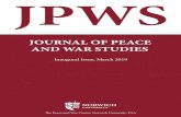 JOURNAL OF PEACE AND WAR STUDIES - Norwich UniversityThe Journal of Peace and War Studies (JPWS) aims to promote and disseminate high quality research on peace and war throughout the