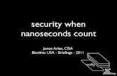 security when nanoseconds count - Black Hat …media.blackhat.com/bh-us-11/Arlen/BH_US_11_Arlen-HFT...security when nanoseconds count James Arlen, CISA Blackhat USA - Brieﬁngs -