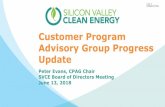 Customer Program Advisory Group Progress Update · Customer Program . Advisory Group Progress Update. Peter Evans, CPAG Chair SVCE Board of Directors Meeting. June 13, 2018. Item