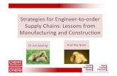 for Engineer to order Supply Chains: Lessons from ... · Supply Chains: Lessons from Manufacturing and Construction Prof Mo Naim ... Materials Inventory Design and Engineering Conversion