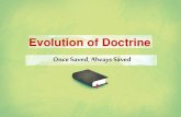Evolution of Doctrine - Kanawha Valley Church...Evolution of Doctrine Once Saved, Always Saved But I believe that even those, who have been persuaded . . . to observe the legal dispensation