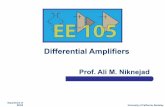 Differential Amplifiersrfic.eecs.berkeley.edu/105/pdf/module4-6_Diffamps_p2.pdf · 2017-04-28 · EE 105 Fall 2016 Prof. A. M. Niknejad 2 Why Differential? zDifferential circuits