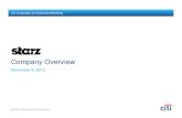 Citi Corporate & Investment Banking - WikiLeaks. US Distribution/Starz/2012-11... · Citi Corporate & Investment Banking Strictly Private and Confidential. Starz Situation Update