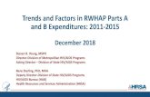 Trends and Factors in RWHAP Parts A and B Expenditures ... · • Describe trends in expenditures for RWHAP Parts A and B HIV services • focus on the highest amount of expenditures