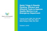 Quick Triage & Results Pending: Efficient and Effective Tools to … · 2019-10-14 · Quick Triage & Results Pending: Efficient and Effective Tools to Improve Quality Metrics in