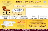 Sept. 14 -18 , 2017 - Amazon Web Services€¦ · Sept. 14th-18th, 2017 14% OFF Sewing Chairs 14% OFF Your entire purchase Storewide! Not combined with other discounts Don’t miss