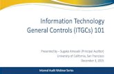 Information Technology General Controls (ITGCs) 101 · 2015-12-03  · Introduction Why are IT General Controls Important? Types of Controls IT General Controls Review - Audit Process