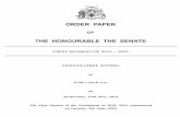 E A N D ORDER PAPER - The Barbados Parliament · SELECT COMMITTEES Committee of Selection Standing Order 60(1) His Honour the President (Chairman) ex officio,Senators the Hon. Miss