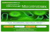 7th Annual Congress on Clinical Microbiology · Clinical Microbiology. September 25-26, 2017 Chicago, Illinois, USA. 7. th. Annual Congress on. Reception/Registration Time. 09.00-09.15