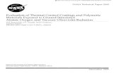 Evaluation of Thermal Control Coatings and Polymeric ...€¦ · Thermal control samples evaluated in this study included black duranodic anodized, chromic acid anodized, and sulfuric