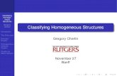 Classifying Homogeneous Structures · Metric Spaces Classifying Homogeneous Structures Gregory Cherlin November 27 Banff. Classifying Homoge-neous Structures Gregory ... Partially