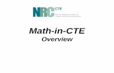 Math-in-CTE€¦ · Math-in-CTE Overview . Today you will : Learn the science behind the model Learn about the core principles of the model Learn and practice curriculum mapping Begin