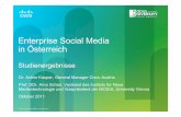 Enterprise Social Media in Österreich...•Die meisten Vorteile im Einsatz von Social Media werden in den Bereichen Unternehmensführung und Marketing gesehen •Zu wenig Wissen über