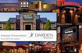 Investor Presentation · Investor Presentation Fiscal 2016 Q3 Update. 1 Disclaimer The following slides are part of a presentation by Darden Restaurants, Inc. (the "Company") and