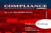 Fokus Dialog - BCM · BankenCompliance Healthcare Compliance Erfahren Sie mehr über die Compliance-Arbeit an der Schnitt-stelle zum Personalmanagement. In diesem Strang steht die